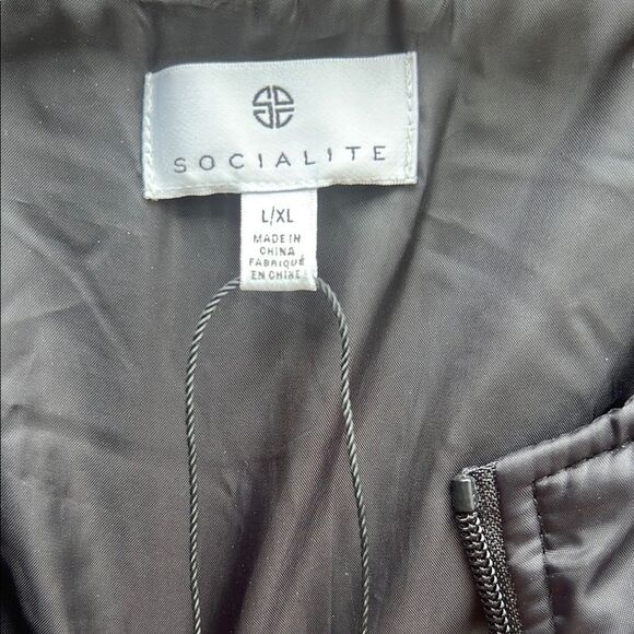 Socialite Men's Black Quilted Sleeveless Zipper Zip Pocket Vest Fall Winter L XL - Picture 2 of 12